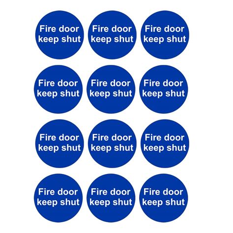 Buy 12 Pack Fire Door Safety Signs - Fire Door Keep Shut Stickers Self ...