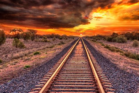 "Train track to sunset" by Chris Brunton | Redbubble