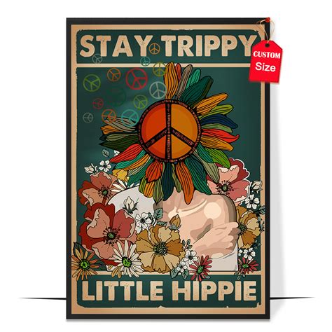 LOLUIS Stay Trippy Little Hippie Poster, Vintage Mental Health ...