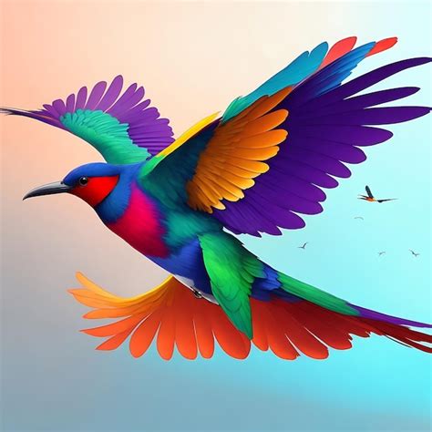 Premium Photo | Beautiful colorful cartoon birds flying around the ...