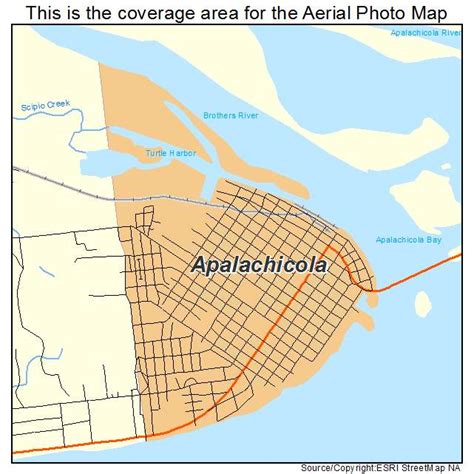 Aerial Photography Map of Apalachicola, FL Florida