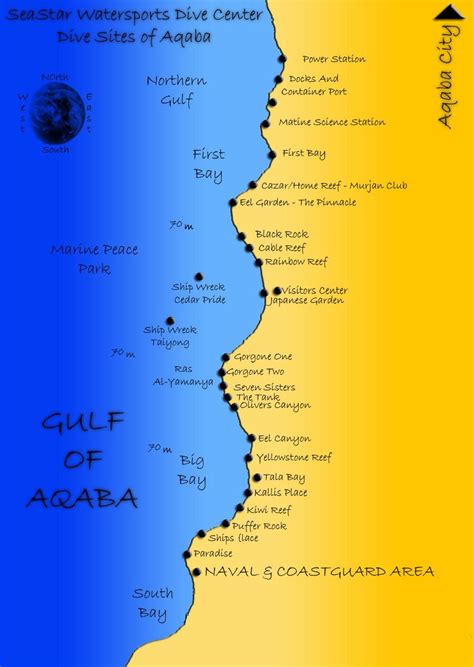 Gulf of Aqaba Dive Sites Map