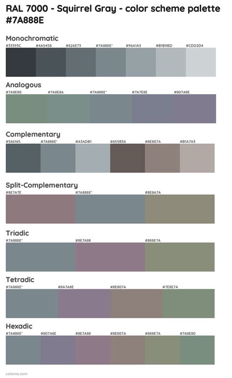 RAL 7000 - Squirrel Gray color palettes and color scheme combinations ...