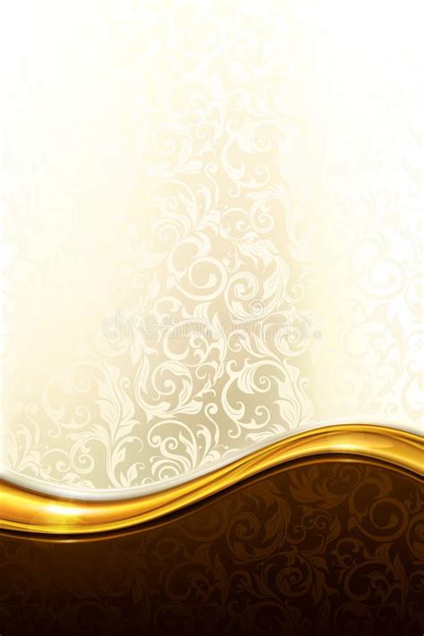 Luxury Gold and White Background with Swirly Designs