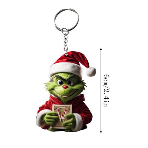 Grinch Charms,Grinch Christmas Keychain,Grinch Stuff,Grinch Green Hair ...