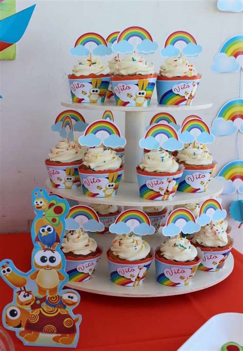 Rainbow Cupcakes for Baby TV Birthday Party