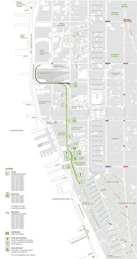 Visitor Info | The High Line | Map of new york, Highline nyc, New york ...