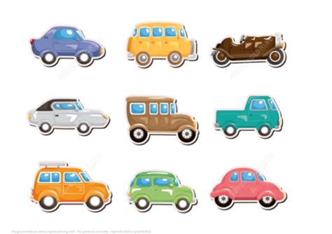 Classic Car Printable Stickers | Free Printable Papercraft Templates