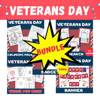 PATRIOTIC VETERANS DAY Activities & Games BUNDLE | TPT