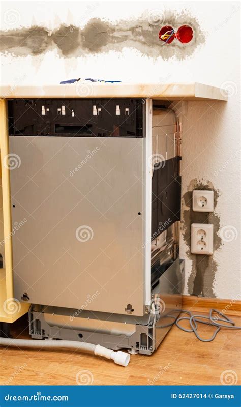 Dishwasher Installation in the New Kitchen Stock Photo - Image of ...