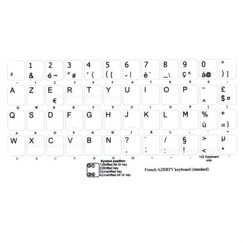 FRENCH AZERTY KEYBOARD STICKERS WHITE | Online-Welcome.com