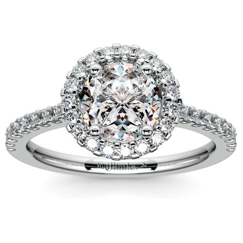 Halo Diamond Engagement Ring in Platinum