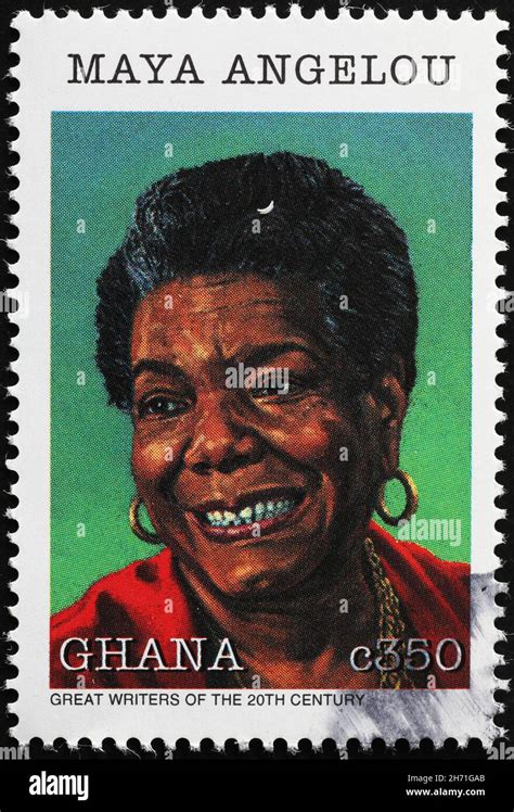 Maya Angelou portrait on postage stamp Stock Photo - Alamy