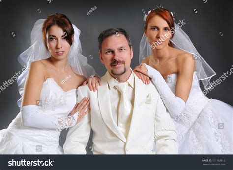 One Groom Two Brides Stock Photo 101163316 - Shutterstock