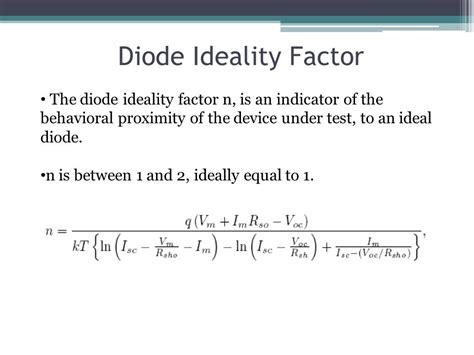 Diode Ideality Factor Calculation