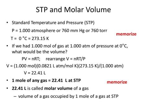 PPT - STP and Molar Volume PowerPoint Presentation, free download - ID ...