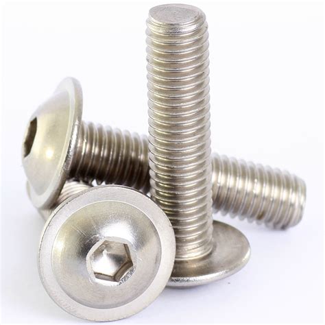 Stainless Steel 304 Full M6-1.0 X 20mm Flanged Button Head Socket Cap ...