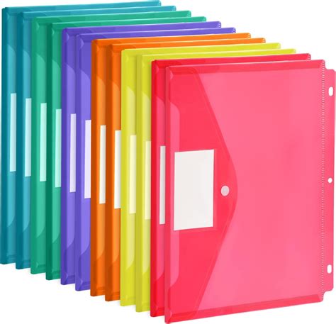 Amazon.com : EOOUT 12pcs Binder Folders, Binder Pocket for 3 Ring ...