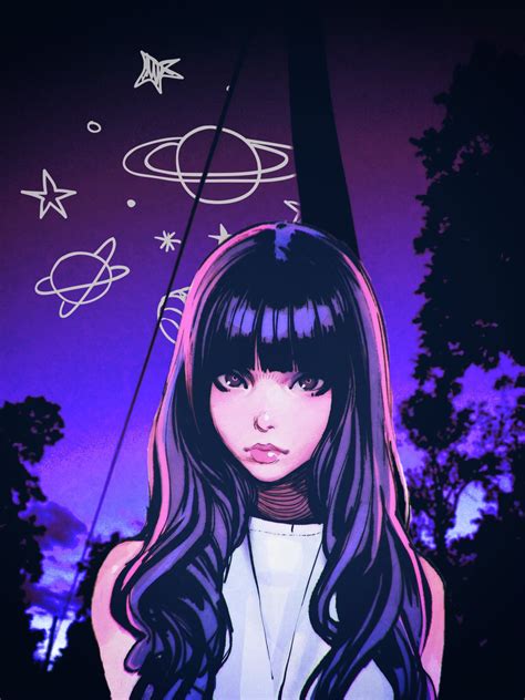 Anime purple aesthetic wallpaper - riloreach