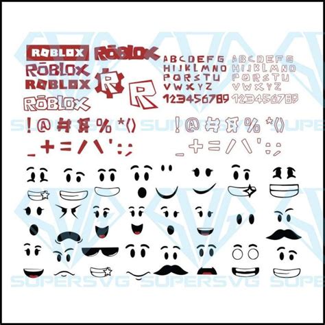 Roblox Alphabet Svg Cricut File Gamer Svg Roblox Svg Roblox Face Svg ...