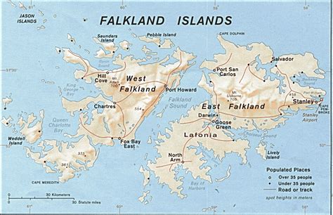 Map of the Falkland Islands