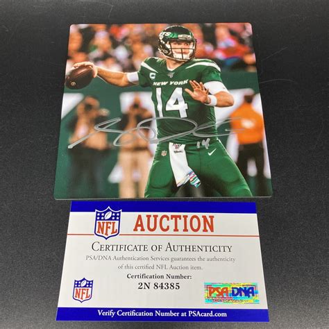 Jets - Sam Darnold Signed VibrChrome Metal Photos with Stand | The ...