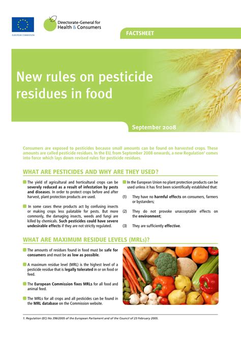 New rules on pesticide residues in food