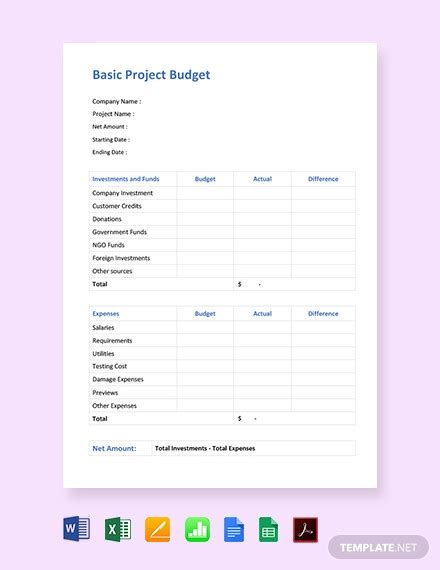 17+ Project Budget Templates - Docs, PDF, Excel | Free & Premium Templates