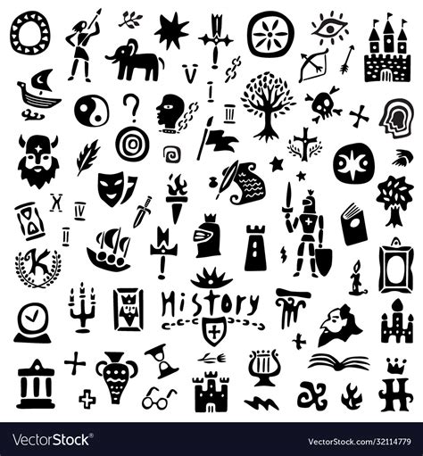 History sign and symbols doodles graphic icon Vector Image