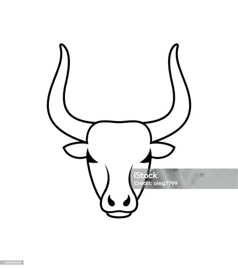 Logo Kepala Banteng Kepala Banteng Terisolasi Di Latar Belakang Putih ...