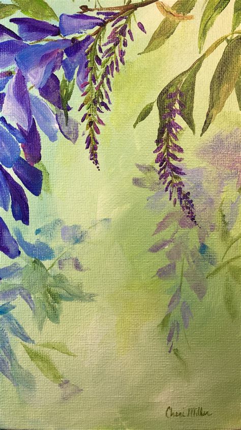 Wisteria Painting, Floral Art, Flower Painting, Mothers Day Gift ...