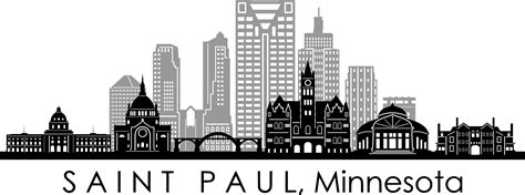 SAINT PAUL Minnesota City Skyline Outline Silhouette Vector - Etsy