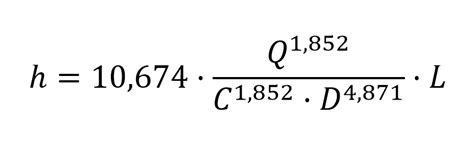 Fórmula de Hazen-Williams para calcular las pérdidas por fricción en ...