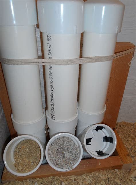 Chicken feeder: food, grit, oyster shell: http://www.weavingnaturespath ...