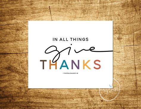 Give Thanks In All Things - Thanksgiving Bible Verse Printable - 1 ...