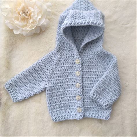 Crochet Pattern Hooded Cardigan Baby Hooded Cardigan - Etsy