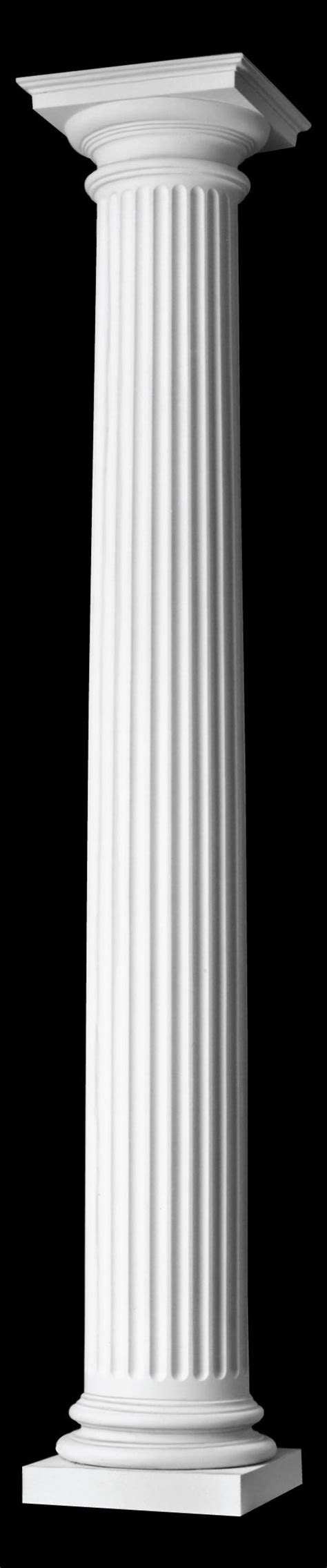 Fluted Wood Column: Roman Doric Capital, Ionic (Attic) Base