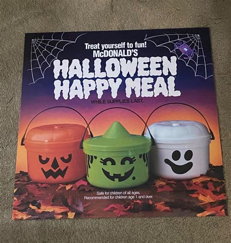 McDonald’s 1989 Halloween Happy Meal Bucket Pail Translite Sign Rare ...