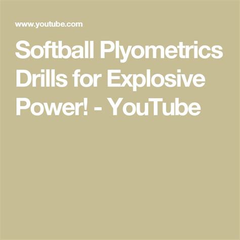 Softball Plyometrics Drills for Explosive Power! - YouTube ...