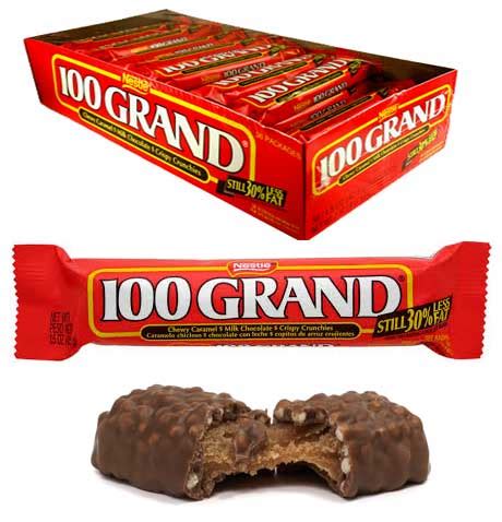 100 Grand Candy Bar | Milk Chocolate Impulse Bars | Wrapped