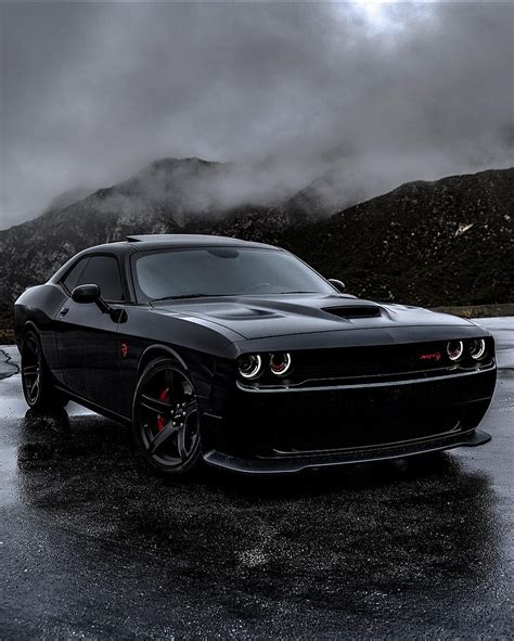 Dodge Challenger, rain, street, night, tuning, supercars, headlights ...