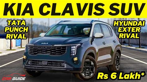 Kia Clavis SUV 🔥 Hyundai Exter & Tata Punch Rival Coming Soon | ADAS ...