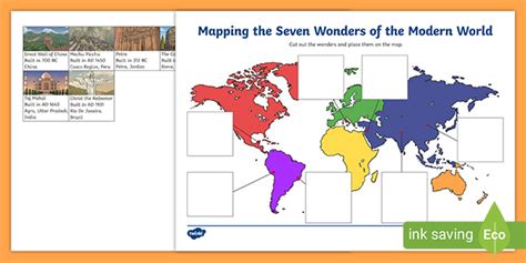 Seven Wonders Of The World Map