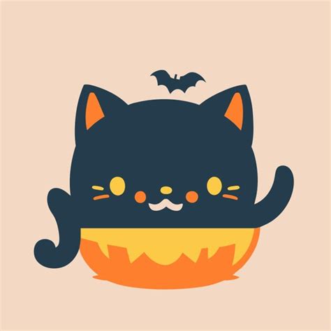 Premium Vector | Kawaii halloween cat vector illustration flat