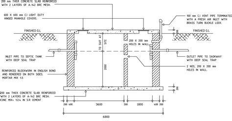 Typical Details of Septic Tank and Soakaway - DWG NET | Cad Blocks and ...