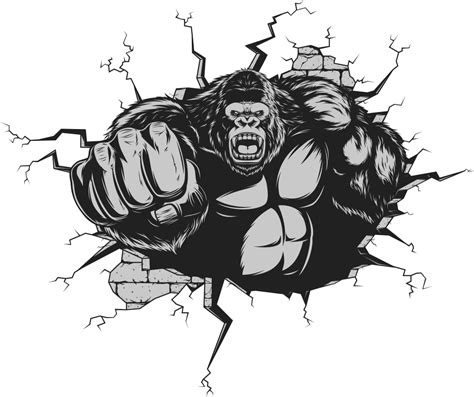 Cartoon Gorilla Face - Don't forget to link to this page for attribution!