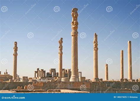 Columns Of Ancient City Of Persepolis, Iran Royalty Free Stock Photo ...