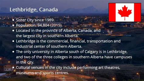 Lethbridge, Canada – Culver City Sister City Committee