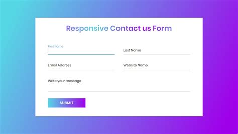 Responsive Contact us Form using HTML & CSS