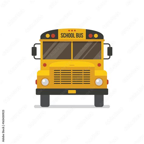 School bus front view. Stock Vector | Adobe Stock